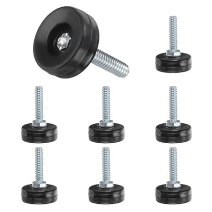 uxcell 1/4"-20 Thread Furniture Feet Levelers, 8Pcs 25mm l Adjustable Furniture Feet Screw in Threaded Leveling Leg Screw on Chair Foot Glides Leveling for Table Chair Black - color: Black, size: 1/4"-20 25mm