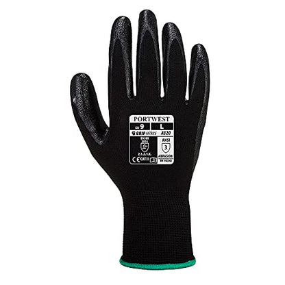 Portwest A320 Nitrile Foam Dexti-Grip Glove Black, Small - size: Small