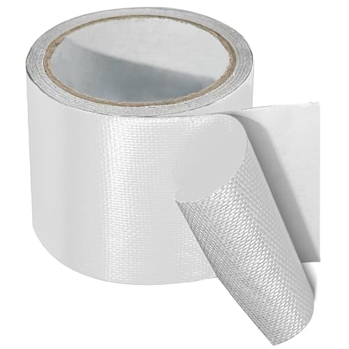 Birllaid Awning Repair Tape for Tarp, Heavy Duty Outdoor Repair Tape for Siding, Boat Covers, Tent, Sail Repair Patch Kit, Waterproof, UVproof, White - color: White