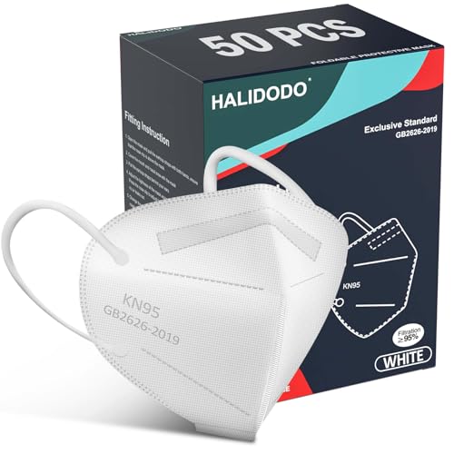 KN95 Face Mask 5-Ply Breathable & Comfortable Filter Safety Mask - color: 50pcs-white Color, size: 50 Count (Pack of 1)