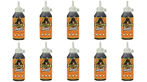 Gorilla Original Waterproof Polyurethane Glue, 8 ounce Bottle, Brown, (Pack of 10) - size: 8 Ounce (Pack of 10)