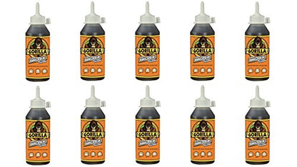 Gorilla Original Waterproof Polyurethane Glue, 8 ounce Bottle, Brown, (Pack of 10) - size: 8 Ounce (Pack of 10)