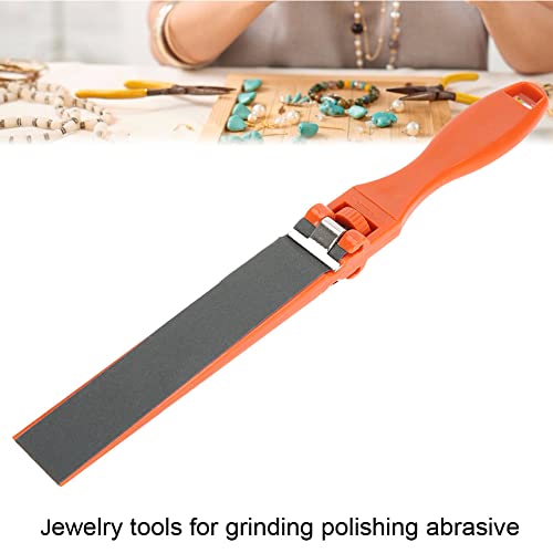 Sanding Stick Polishing Sandpaper, Flat File Sanding Strips Jewelry Grinding Polishing Maintenance Tools with Handle Manual Replaceable Abrasive Paper Clip Wood Metal Furniture Restoration Cabinets