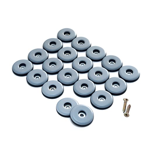 1-1/4" Screw on Furniture Glides Sliders for Wooden Furniture-Furnigear Heavy Duty PTFE (Teflon) Chair Leg Slides Move Your Furniture Easy & Safely - Best Floor Protector (20 Pack) - color: Grayish Blue, size: 1-1/4" dia -20pack