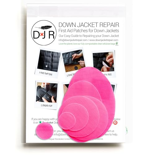 Down Jacket Repair Patches - Self-Adhesive Down Jacket Repair Patches | Waterproof, Tear-Resistant, Pre-Cut Patches | 7-Piece Set for Outdoor Gear, Sleeping Bags & Tent - color: Pink