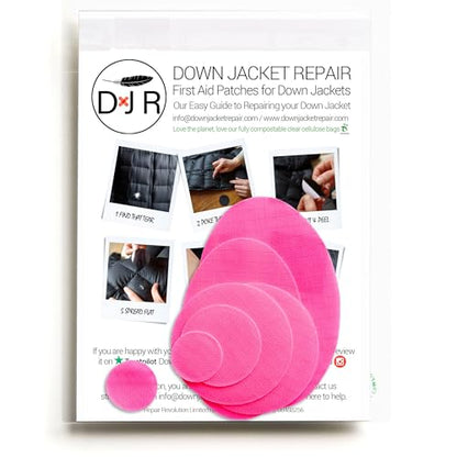 Down Jacket Repair Patches - Self-Adhesive Down Jacket Repair Patches | Waterproof, Tear-Resistant, Pre-Cut Patches | 7-Piece Set for Outdoor Gear, Sleeping Bags & Tent - color: Pink
