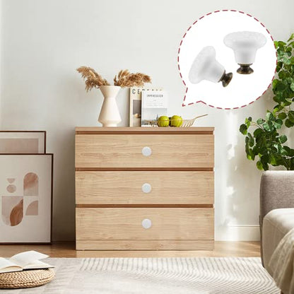 4pcs White Ceramic Cabinet Knobs and Pulls - Retro Dresser and Closet Drawer Handles - Cupboard and Furniture Door Knobs - color: White, size: 4pcs-1.3 Inch