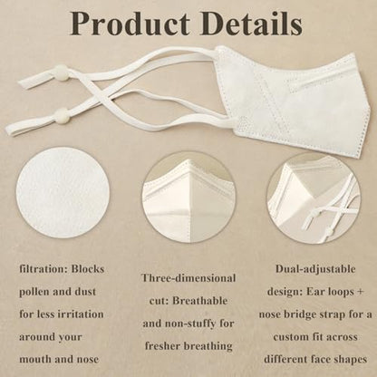 20 Pack Nose Cover Mask, Disposable Anti-pollen Nose Cover Protection, Women/Teenager Breathable Anti-Allergy Nasal Filter Cover for Outdoor Activities, Gardening, and Travel, Individually Wrapped