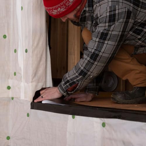 FrogTape Pro Grade Flashing and Waterproofing Tape, 12 Inch Width - 50 Foot Roll, All Weather & UV Resistant Flashing Tape with Advanced Acrylic Adhesive - 10 mils - Black - size: 12 Inches X 50 Feet, style: Window & Door