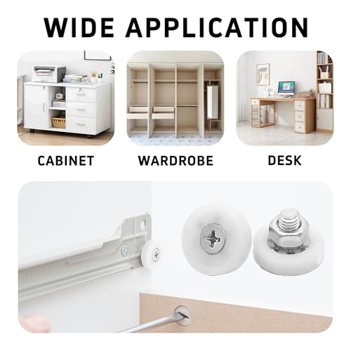 8Pcs 26mm Drawer Rollers, Nylon Drawer Pulley Replacement Wheels with Bearings and Nuts, Small Slide Roller for Cabinet, Sliding Door, Filing Cabinet, Smooth Drawer Positioning Guide - size: 26mm