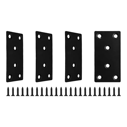 4PCS 3 x 1.6 inch Flat Straight Brace Brackets, Mending Plates for Furniture Shelf Support Corner Joint Repair - size: 3 x 1.6 inch