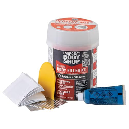 Evercoat Body Shop 105015 Pro-Grade Body Filler Kit, Easy to Build and Shape, Multipurpose for Dents in Aluminum, Fiberglass & More, Easy Mix Hardener Included 13 Fl Oz. - size: 13 Fl Oz., style: Body Filler Kit