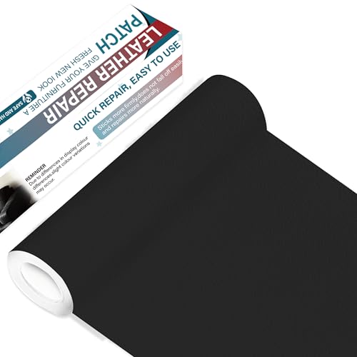 Leather Repair Tape,16x63 inch Self Adhesive Leather Repair Patch,Vinyl Leather Repair Kit for Furniture,Car Seats,Couches,Sofas,Office Chairs,Black - color: Black, size: 16*63inch