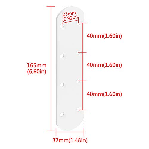 Alise 4 Pcs Flat Straight Brace Brackets Mending Plates Repair Fixing Bracket,6-1/2 Inch Stainless Steel White Finish - color: White Finish, size: 165mmX38mm