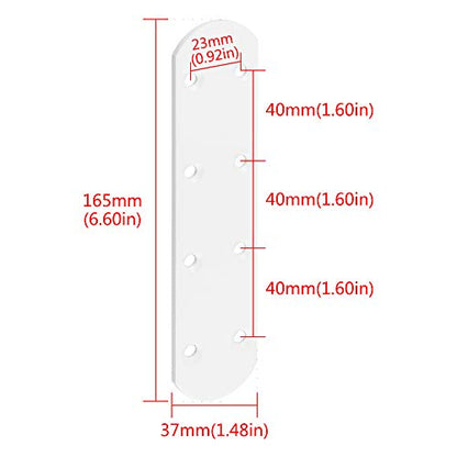 Alise 4 Pcs Flat Straight Brace Brackets Mending Plates Repair Fixing Bracket,6-1/2 Inch Stainless Steel White Finish - color: White Finish, size: 165mmX38mm
