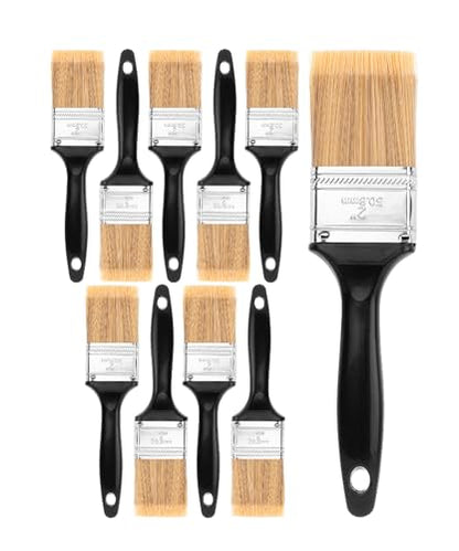 Bates- Paint Brushes, 2-Inch, 10 Pack, Plastic Handle Flat Paint Brushes for Walls and Furniture