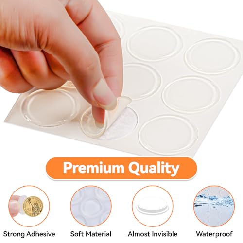 Large Clear Bumpers Pads 9PCS 1.2 inch Rubber Clear Glass Bumpers Round Bumpers for Glass Top Cutting Board - size: Large 9pcs