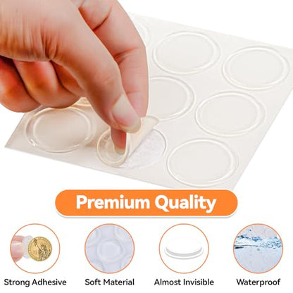 Large Clear Bumpers Pads 9PCS 1.2 inch Rubber Clear Glass Bumpers Round Bumpers for Glass Top Cutting Board - size: Large 9pcs