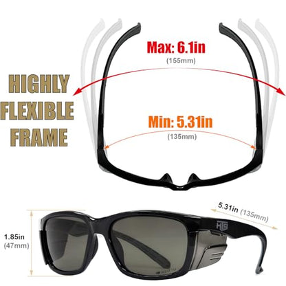 HTS HUNTERSKY E60 Anti-Fog Safety Glasses with Side Shields ANSI Z87 Eye Protection for Men Women Lab Chemistry Goggles DIY - color: Black & Gray - 2