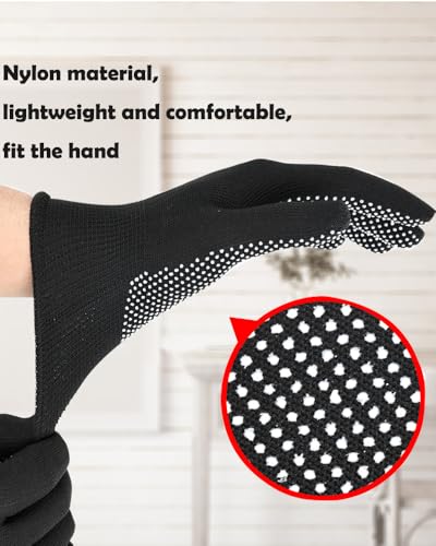 24 Pairs Work Gloves Bulk - Anti-slip Lightweight Gloves -Thin Glove for Driving Construction Cycling Working - color: Black