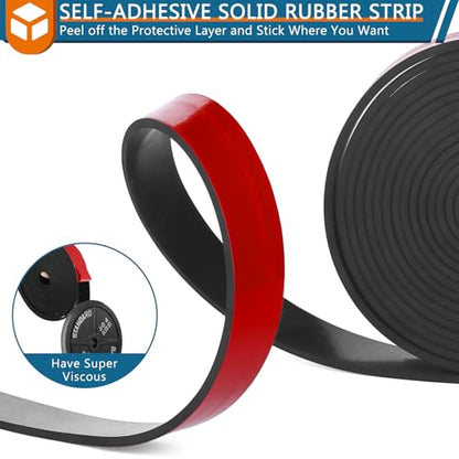 HooTown Adhesive Solid Rubber Strips, 8” Wide x 1/8" Thick x 120" Long Self Neoprene Rubber Sheets Rolls with Adhesive Backing for DIY Gaskets, Pads, Sealing, Liner, Weather Striping, Seals, Red - color: 1/8" Thick Adhesive, size: 8” W x 120" L
