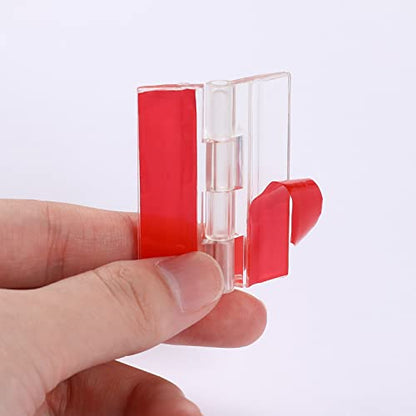 12 Pcs Acrylic Self Adhesive Small Transparent Continuous Hinge Tools for Cabinet Drawer Furniture DIY Display Stand 45x35 mm - size: 45 X 35 Mm