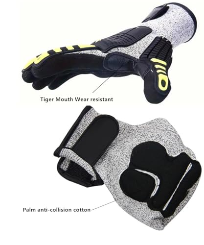 Lobster Gloves for Diving, Puncture and Cut Resistant Fishing Spearfishing Freediving Scuba Diving Gloves, Fully Coated Safety Work Glove for Men Women - size: Large