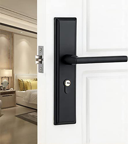 Qrity 60mm Tubular Latch, Forked Mortice Latch, Mute Door Sprung Latch, with Stainless Steel Panel for Internal Doors, Lever Door Handles - size: 60mm