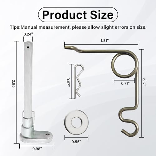Fuel Door Hinge Pin with Gas Door Spring, for 2015-2024 F150 Loose Gas Cap Permanent Repair Fix (15-24 Spring+Hinge) - size: 15-24 Spring+hinge