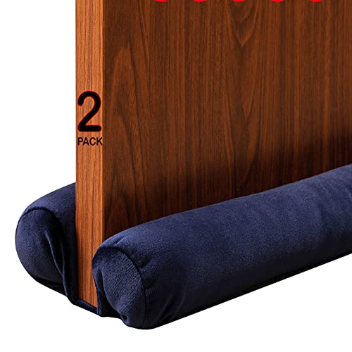 2 Pack Door Darft Stopper Weather Stripping Bottom of Door Seal Dust and Noise Blocker Gap1.5 Inch Door Sweep Guard Insulation Adjustable 32-36 Inch (Blue) - color: Blue (2 Pack), size: 36"