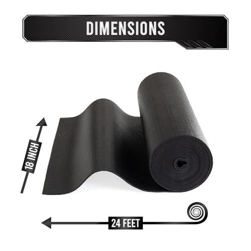 Precision Defined Professional Grade Tool Box Liner, Black | Tool Box Drawer Liner, Shelf Liner Non Slip Mat, Thick Cabinet Shelf Liner, Toolbox Drawer Liners, Tool Chest, Workbench Mat (24 ft x 18") - size: 18"W x 288"L