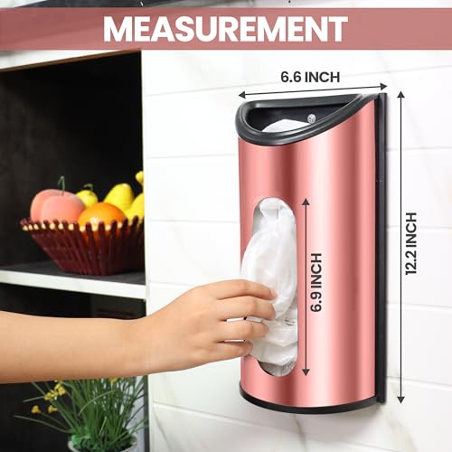 Utopia Kitchen Grocery Plastic Bag Holder and Dispenser, Easy Wall Mount Bag Saver, Stainless Steel, Rosegold - color: Rose Gold, size: Medium (Pack of 1)