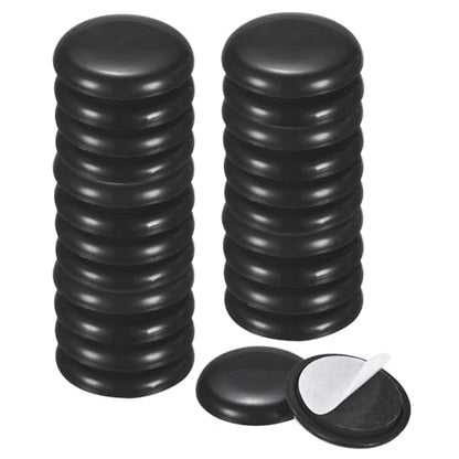 M METERXITY 24-Pack Furniture Sliders, 1.26" Diameter EVA Foam Felt Pad Self-Adhesive Mover Glides for Carpet/Chair/Tables, Furniture Round Pads Floor Protectors [Black] - size: 1.26"