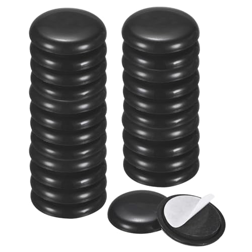 M METERXITY 24-Pack Furniture Sliders, 1.26" Diameter EVA Foam Felt Pad Self-Adhesive Mover Glides for Carpet/Chair/Tables, Furniture Round Pads Floor Protectors [Black] - size: 1.26"