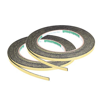 uxcell Sealing Foam Tape 5mm Wide 1mm Thick 5m/16.4ft Long, Self Adhesive Weather Strip for Window Door Insulation, Pack of 2