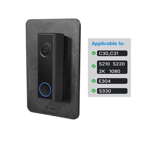 Non Adhesive Wall Panel Mounting Seat, Covering Damage, Holes, And Scratches On Doorbells,Black