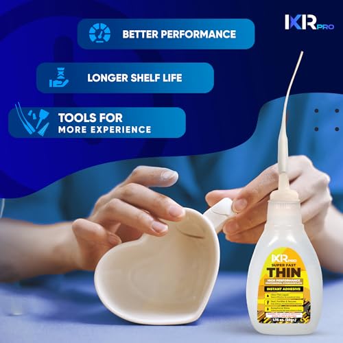 CA Glue Thin Viscosity Kit, 1.75 oz. Cyanoacrylate Glue, Super Glue for Precision Repairs, Wood, Plastic, Model Building, Crafts, and 3D Printing, Fast-Drying Adhesive for Tight Spaces and Cracks - size: 1 Pack, style: Thin CA Glue