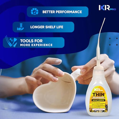 CA Glue Thin Viscosity Kit, 1.75 oz. Cyanoacrylate Glue, Super Glue for Precision Repairs, Wood, Plastic, Model Building, Crafts, and 3D Printing, Fast-Drying Adhesive for Tight Spaces and Cracks - size: 1 Pack, style: Thin CA Glue