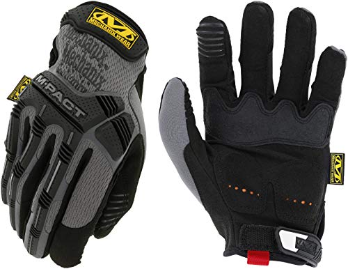 Mechanix Wear: M-Pact Work Gloves with Secure Fit, Work Gloves with Impact Protection and Vibration Absorption, Safety Gloves for Men (Grey, X-Large) - color: Grey, size: X-Large