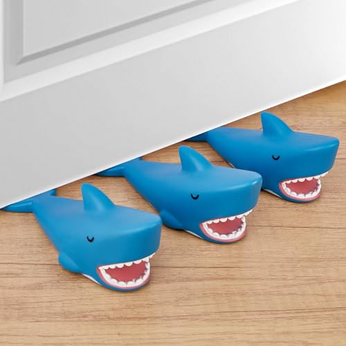 3Pcs Cute Door Stopper, Cartoon Shark Animal Door Stop, Decorative Door Wedge for Home and Office Floor(Patented) - color: Shark