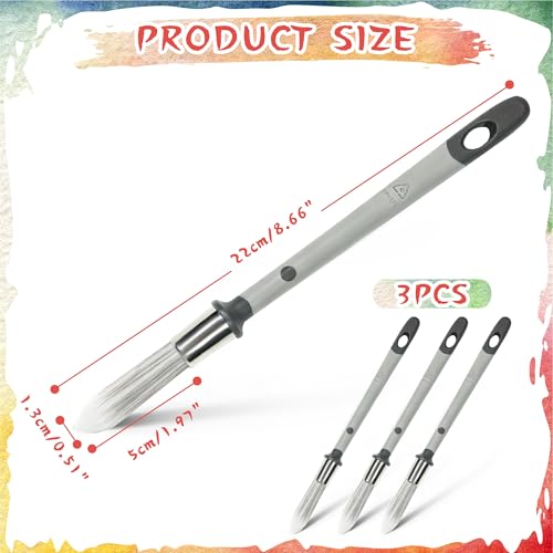 3 Pcs 0.5 Inch Trim Paint Brushes for Walls – Edge Painting Tools for House & Baseboard Touch-Ups, Wall Corners & Furniture Detail Work - size: 0.5 Inch