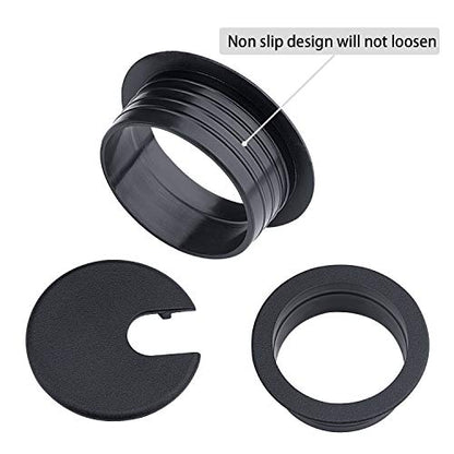 15 Pack 1.5 Inch Desk Cable Hole Cover Grommet - Plastic Wire Cord, Black - color: Black-1.5Inch