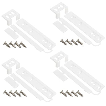 4Pcs Universal Integrated Fridge Freezer Door Slider with Screws, Fridge Door Mounting Installation Fixing Kit with Barckets and Clips
