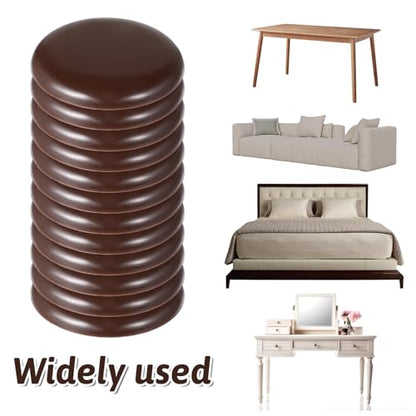 12Pcs Furniture Sliders for Carpeted Floors, 2-inch Stick Furniture Movers Self Adhesive Chair Gliders for Easy Moving on Carpet and Hardwood Floors(Coffee)