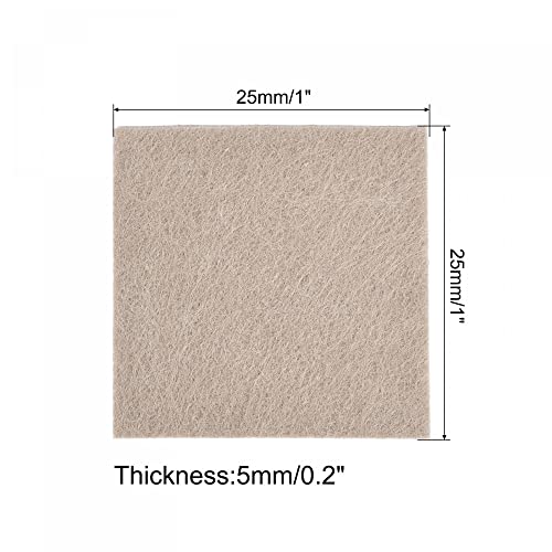 uxcell Felt Furniture Pads Self Adhesive Square Furniture Felt Pads, Anti Scratch Floor Protectors for Furniture Legs Hardwood Floor 1 Inch x 1 Inch Beige 12pcs - size: 1 Inch x 1 Inch