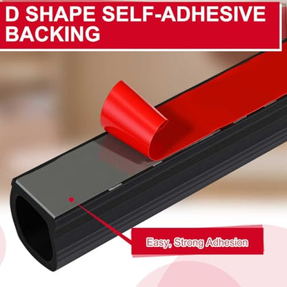 Pangda 16Ft D Shape Rubber Weather Stripping Foam Self-Adhesive EPDM Door Seal Strip for Noise Reduction Waterproof Dustproof for Cars Boats Truck RVs Windows Doors (3/4" W × 3/4" H) - size: 16ft L, style: 3/4" W × 3/4" H