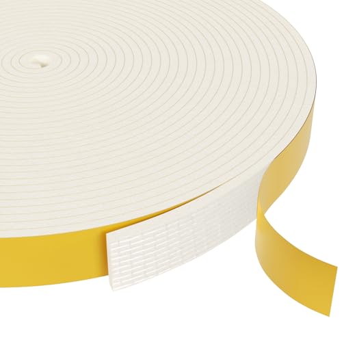 Weather Stripping Door Seal Strip,White Weatherproof Foam Tape Insulation for Sliding Door, Front Door Frame, Windows (1/2 in x 1/8 in x 16.4Ft) - color: White, size: 1/2Inx1/8Inx16.4Ft