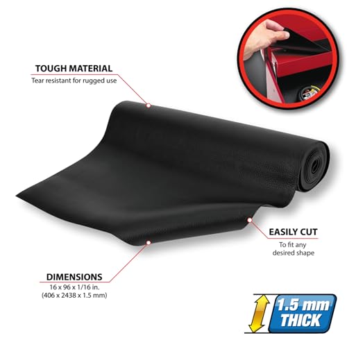 Performance Tool W88996 tool Box Drawer Liner - size: Black Drawer Liner (16" X 96")