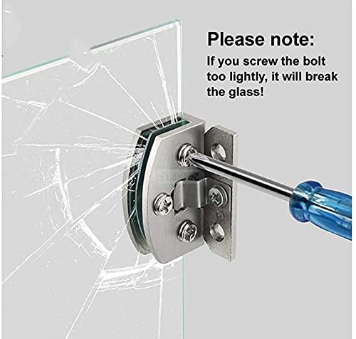 [2 Pieces] Cabinet Glass Door Hinges 90-Degree Frameless Glass Door Hinges for 5-7mm (Silver) - color: Silver 2 Pieces