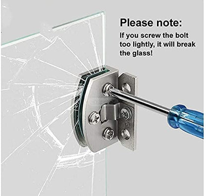 [2 Pieces] Cabinet Glass Door Hinges 90-Degree Frameless Glass Door Hinges for 5-7mm (Silver) - color: Silver 2 Pieces